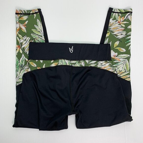 Mink Pink Size Medium Move Leggings Black & Tropical Floral Print & Mesh - Picture 5 of 8